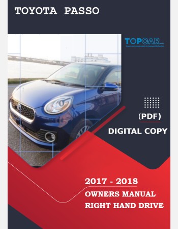 toyota passo 2017-2018 owners manual in english
